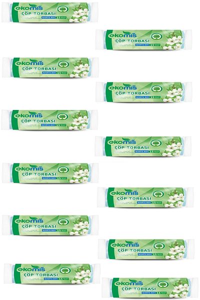 Ekomis M Medium Size 15 Pieces Garbage Bags x 12 Pieces