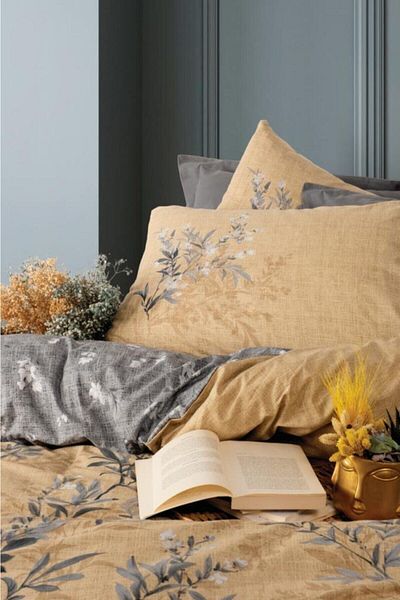 Cotton Box Σετ Παπλωματοθήκη Μονή Vera Grey