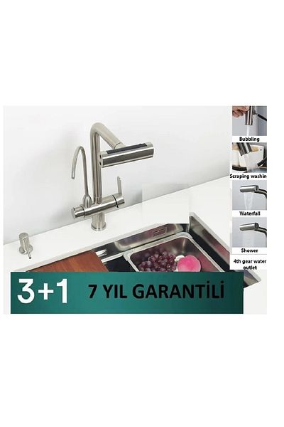 OEM KITCHEN SINK BATTERY PURIFY OUTLET LIQUID SOAP RACK SHOWER WATERFLOWER 4 FUNCTION NICKEL IMPORTED 7 YEARS WARRANTY