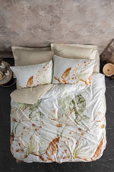 Cotton Box Σετ Παπλωματοθήκη Luster Beige Satin Διπλό