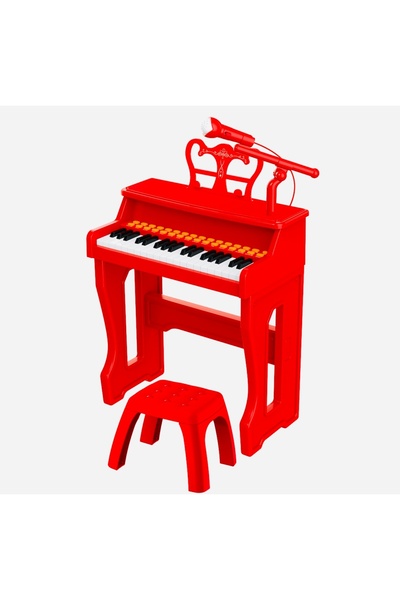 Shem Mikrofonlu 37 Tuşlu kırmızı Piyano