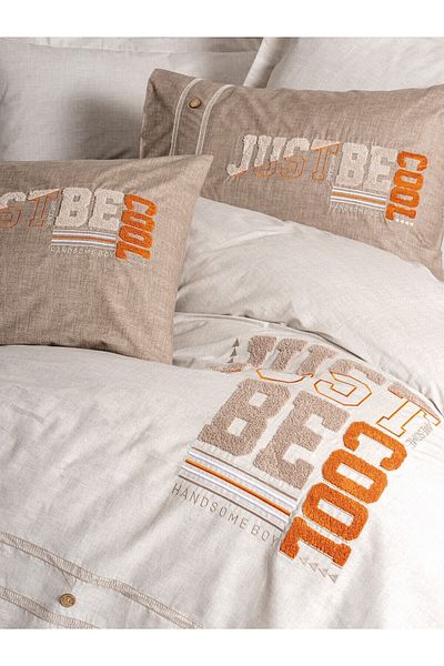 Cotton Box Комплект завивка Ranforce Cool Coffee с двойна бродерия