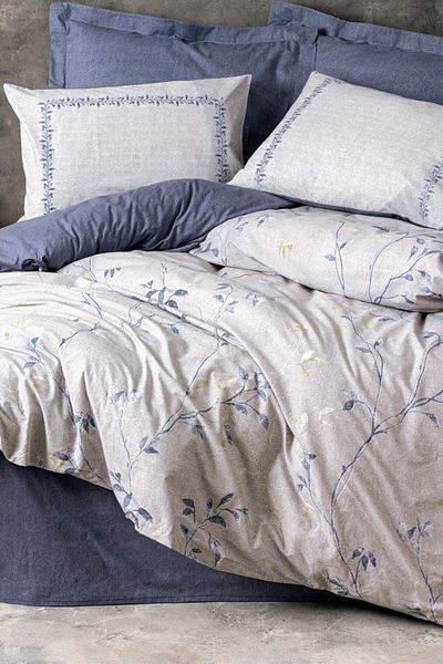 Cotton Box Σετ Παπλωματοθήκη - Nitza Navy Blue Double
