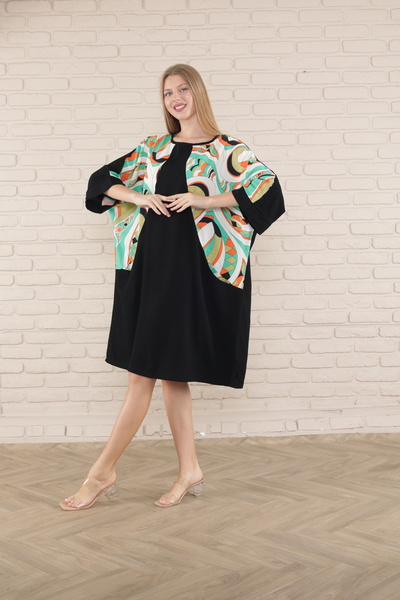 mervemoda rochie tunica de dama cu maneca scurta lungime midi