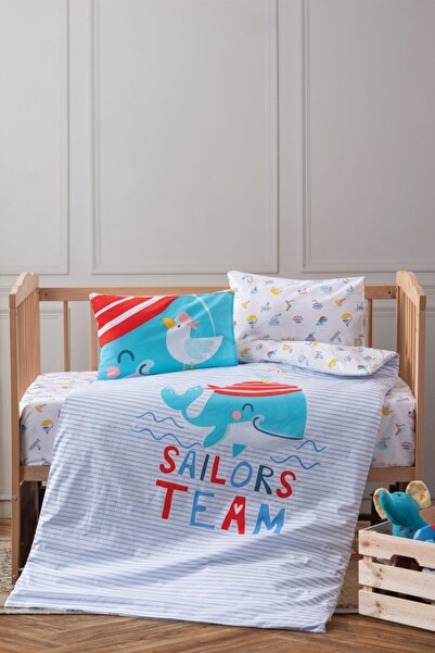 Cotton Box Sailor Blue Baby Bedding Set