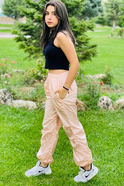 Asortix Girl's Parachute Jogger Trousers