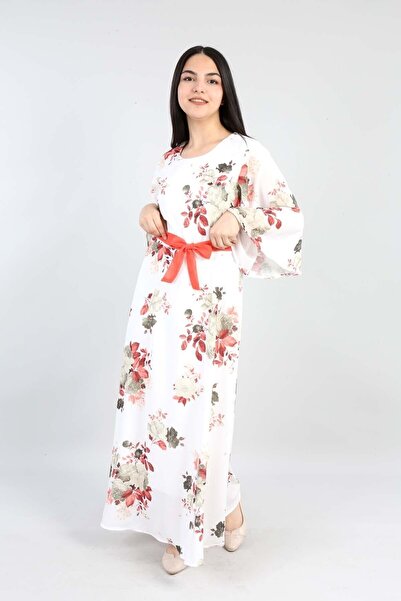 Asortik Kids Kız Çocuk Uzun Astarlı Çiçek Desenli  Elbise