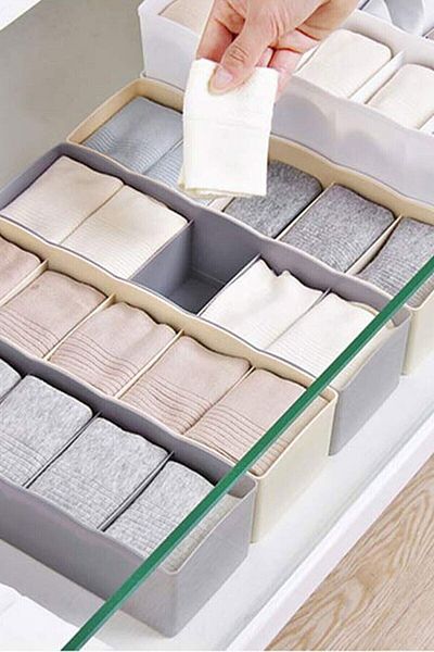 Kitchen Dream Συρτάρι Organizer 4 τεμάχια 5 διαμερίσματα Κάλτσες Γραβάτα Κουτί αποθήκευσης Καλάθι αποθήκευσης