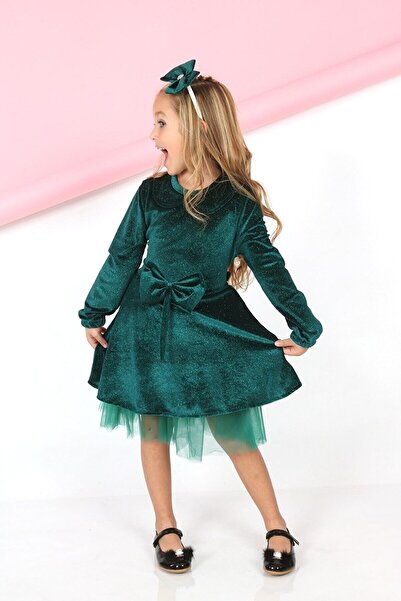 Jannock Kadife Elbise - 7 Yaş - 8 Yaş - 9 Yaş - 10 Yaş - 11 Yaş
