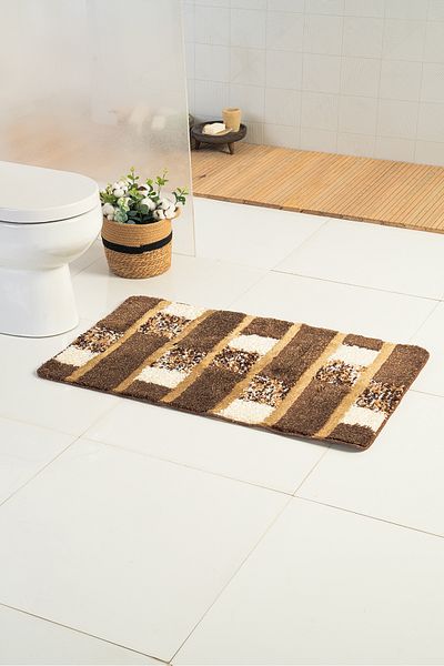 Moda Dekor Ακρυλικό Smoke Beige 60x100 - 60x50 cm Σετ 2 Χαλάκια Μπάνιου