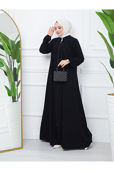 ELBİSHE Women's Ferace with zipper detail