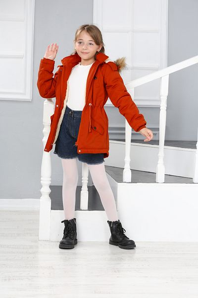 Asortik Kids Palton pentru fete, cu glugă detașabilă, impermeabilă