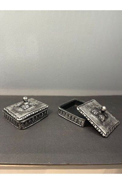 Peramari Dekoratif Polyester İkili Takı Seti Krem Gümüş Eskitme