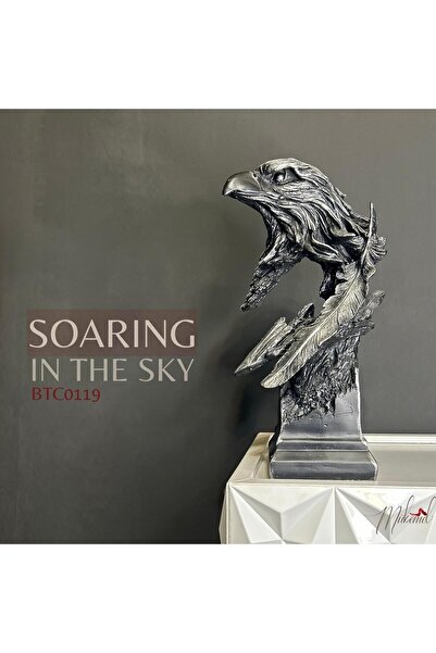 MÜKEMEL Tüy detayları özenle işlenmiş el yapımı kartal büstü – ofis dekorasyonu - Mükemel orijinal tasarım