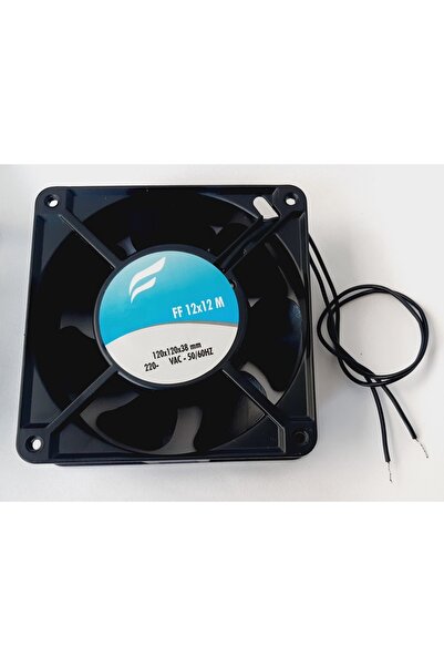 FullYedek Buzdolabı Kare Fan 12x12x3,8 cm 220 Volt , Metal Gövdeli Kare Axial...