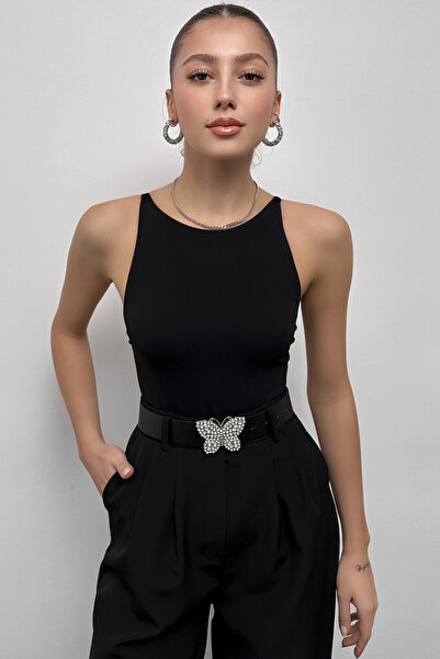 LİA KEMER Curea cu cataramă fluture cu pietre pentru femei, centură pentru ta...