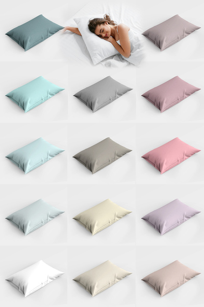 MonoHome 2 Pieces Pillow Case Premium 100% Cotton 63 Wire Special Production Quickly Woven - K.Purple