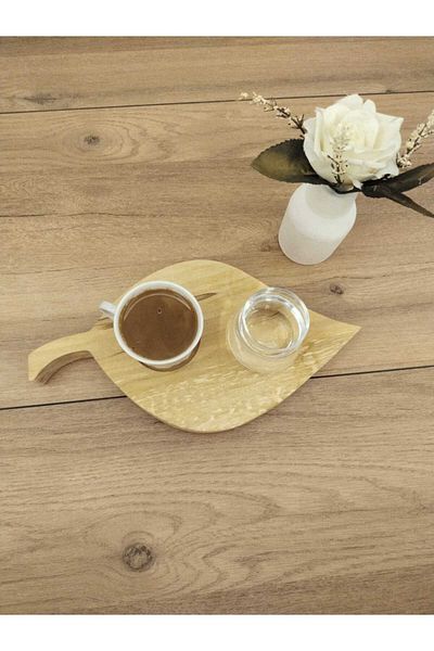 Redwood Wooden Leaf Presentation Tray, Tea - Coffee Tray, Leaf Presentation Tray