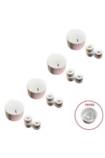 Parmis Naturel Düğme 4 Lü Takımı Ankastre Set Üstü Ocak Düğmesi - Tip 3 Beyaz...
