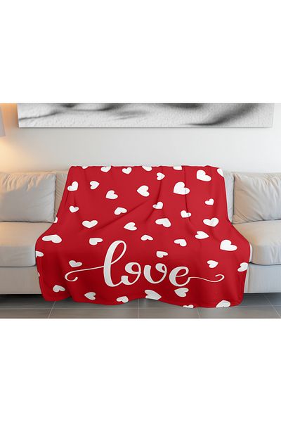 YORKADESIGN Valentine's Day Love Fleece Blanket Double
