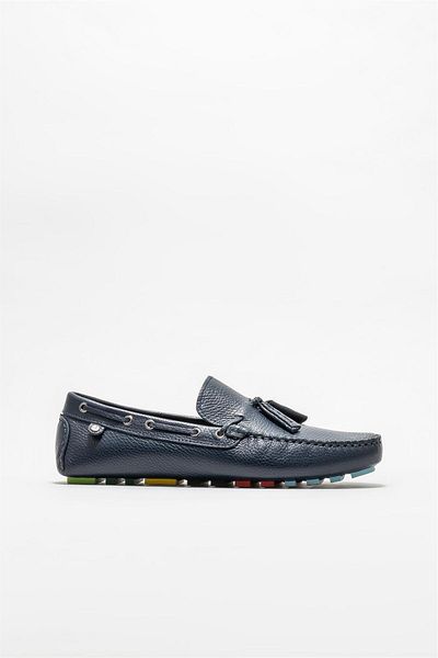 Elle Shoes Δερμάτινα ανδρικά casual παπούτσια Navy Blue