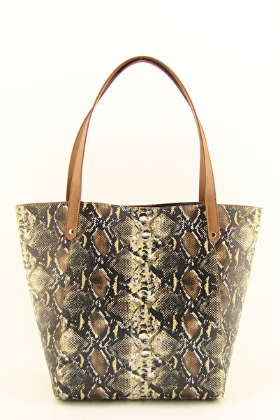 HNB Γυναικεία Tan Snake Hobo Μεγάλη Τσάντα ώμου