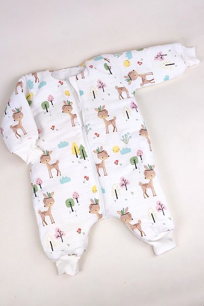 la mure baby Organic Muslin Sleeping Bag 2.5 Tog Thick Fiber Filled