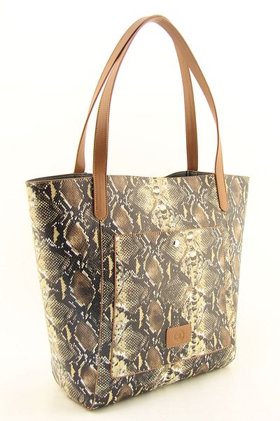 HNB Γυναικεία Tan Snake Hobo Μεγάλη Τσάντα ώμου