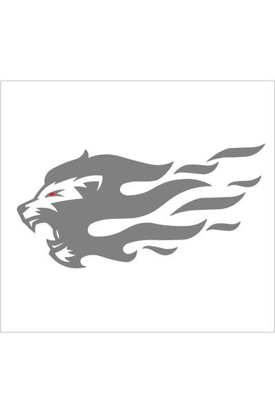 SEÇ Alevli Kükreyen Aslan Sticker Oto Sticker