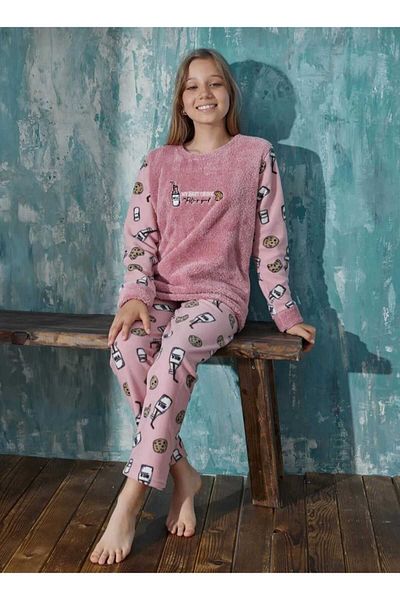 Mihra Fleece plush girl's pajama suit