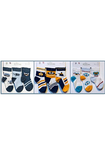 Aziz Bebe 9'lu Eko 10.Set Erkek Çocuk Soket Çorap