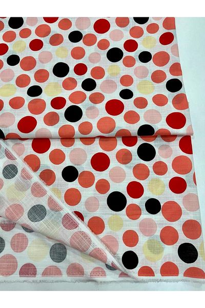 Esterella polka dot woven piece fabric/flamed linen fabric (width: 145 cm)