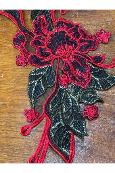 Gönülden Tasarım 28x15 Cm Nakış Işlemeli Çiçekli Aplike Arma Dikiş Hobi Akses...