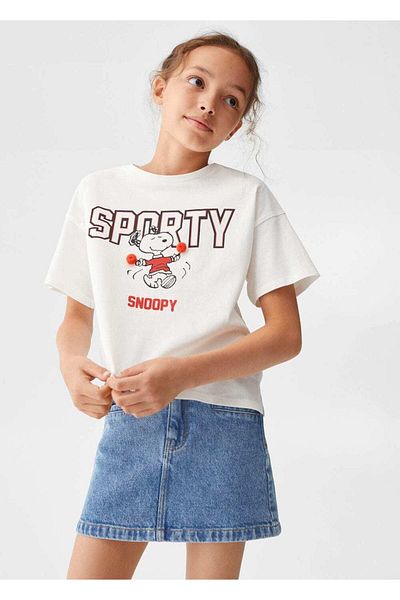 MANGO Kids Μπλουζάκι με σχέδια Snoopy