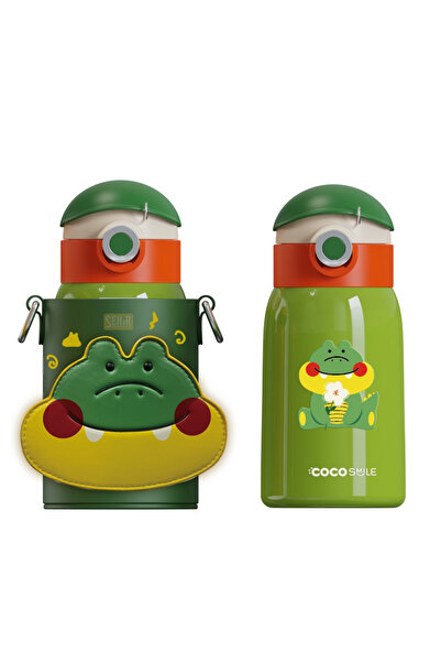 Vagonlife Cocosmile 470ml Sevimli Hayvanlar Kılıflı Pipetli Askılı Çelik Term...