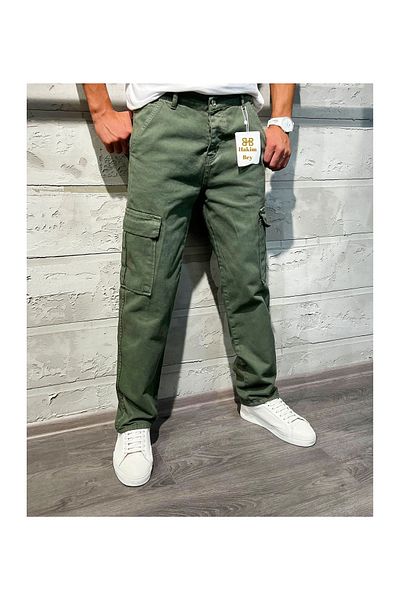 HAKİM BEY Daily Comfortable Trend Street Fashion Flexible Lycra Gabardine Cargo Pocket Men's Trousers