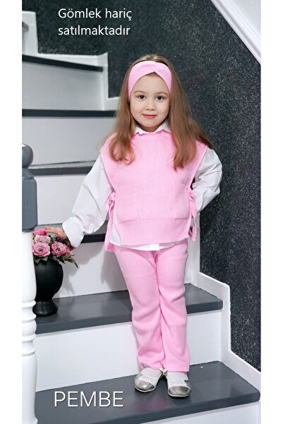 Meriç bebe Saç Bandlı Pantolonlu Yanları Açık Ve Bağlama Detay Süveterli Tren...