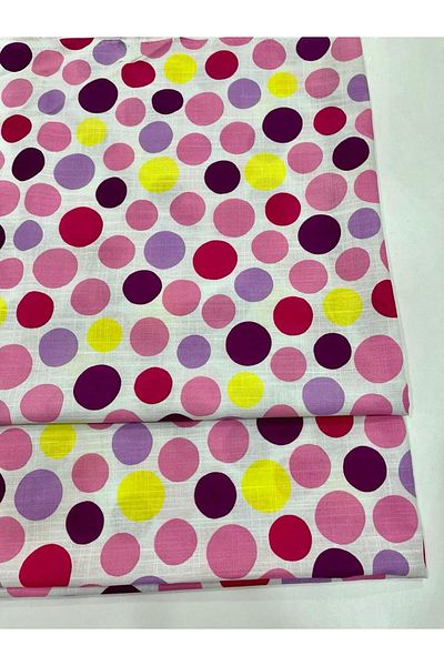 Esterella polka dot woven piece fabric/flamed linen fabric (width: 145 cm)