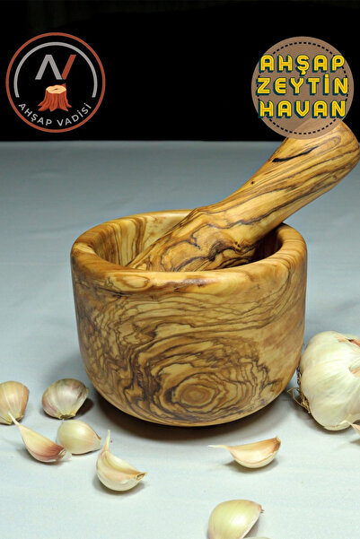 Ahşap Vadisi El Yapımı Zeytin Ağacı Havan 12X10 Cm - Ahşap Zeytin Havan - Ahşap Havan