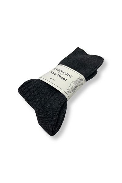 Endemique Studio Endémique Studio The Wool VL Dark Grey-Men's Socks