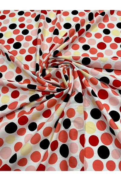 Esterella polka dot woven piece fabric/flamed linen fabric (width: 145 cm)