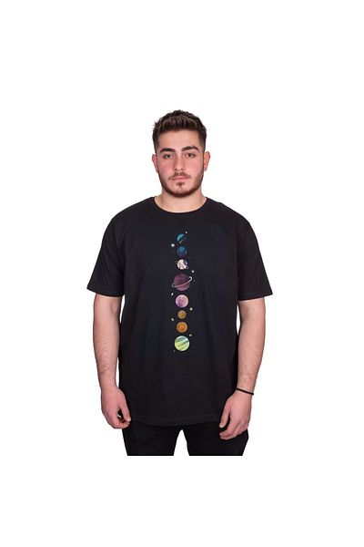 MarkaTurko Tricou unisex cu design special Planet din bumbac pieptănat - 103