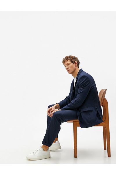 Koton Basic Woven Trousers Checked, Lace Waist, Pocket Detailed