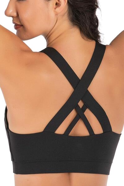 GHASSY CO. Ghassy Co. Kadın Çarpraz Sırt Detaylı Criss Cross Kaplı Yoga Egzer...