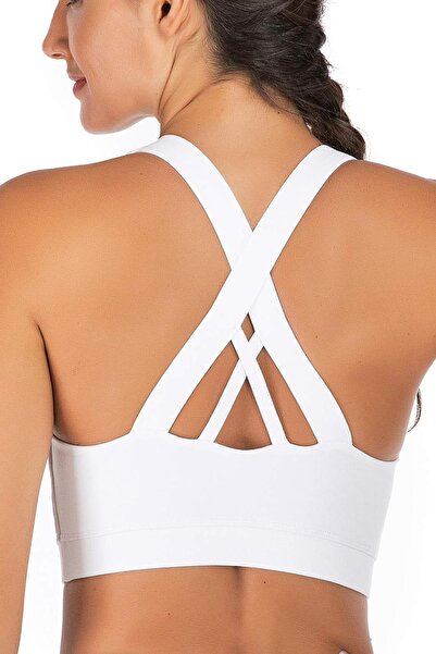 GHASSY CO. Ghassy Co. Kadın Çarpraz Sırt Detaylı Criss Cross Kaplı Yoga Egzer...