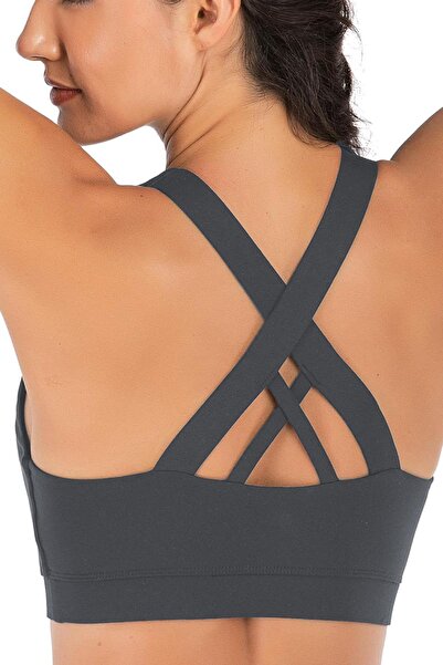 GHASSY CO. Ghassy Co. Kadın Çarpraz Sırt Detaylı Criss Cross Kaplı Yoga Egzer...