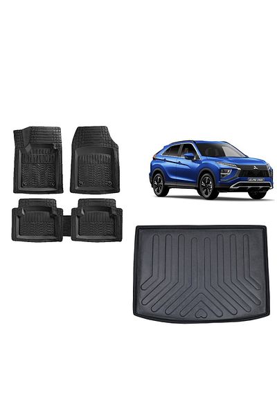 TEAMCAR Mitsubishi Eclipse Cross 2020 Model Compatible 3D Luggage Pool + Maximum Black Mat with 3D Pool