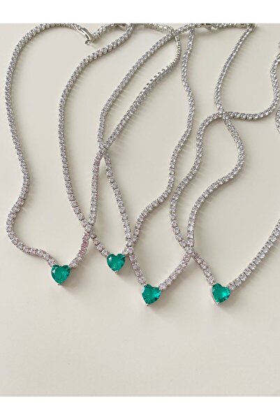 h&b design jewel Petrol Yeşili Su Yolu Choker & Kolye