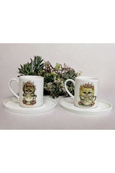 hazztasarım Cat Themed Coffee Cup