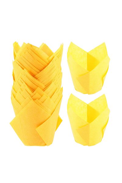 Trend Hediye Sepeti 200 Yellow Muffin Cupcake Molds - Tulip and Tulip Capsule